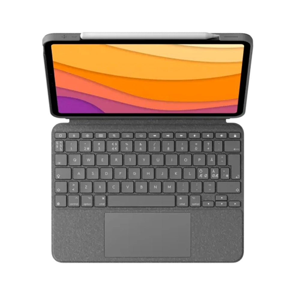 Logitech iPad Air (2022 / 2020) Combo Touch Keyboard (Dansk Tastatur m. Cover) - Grå