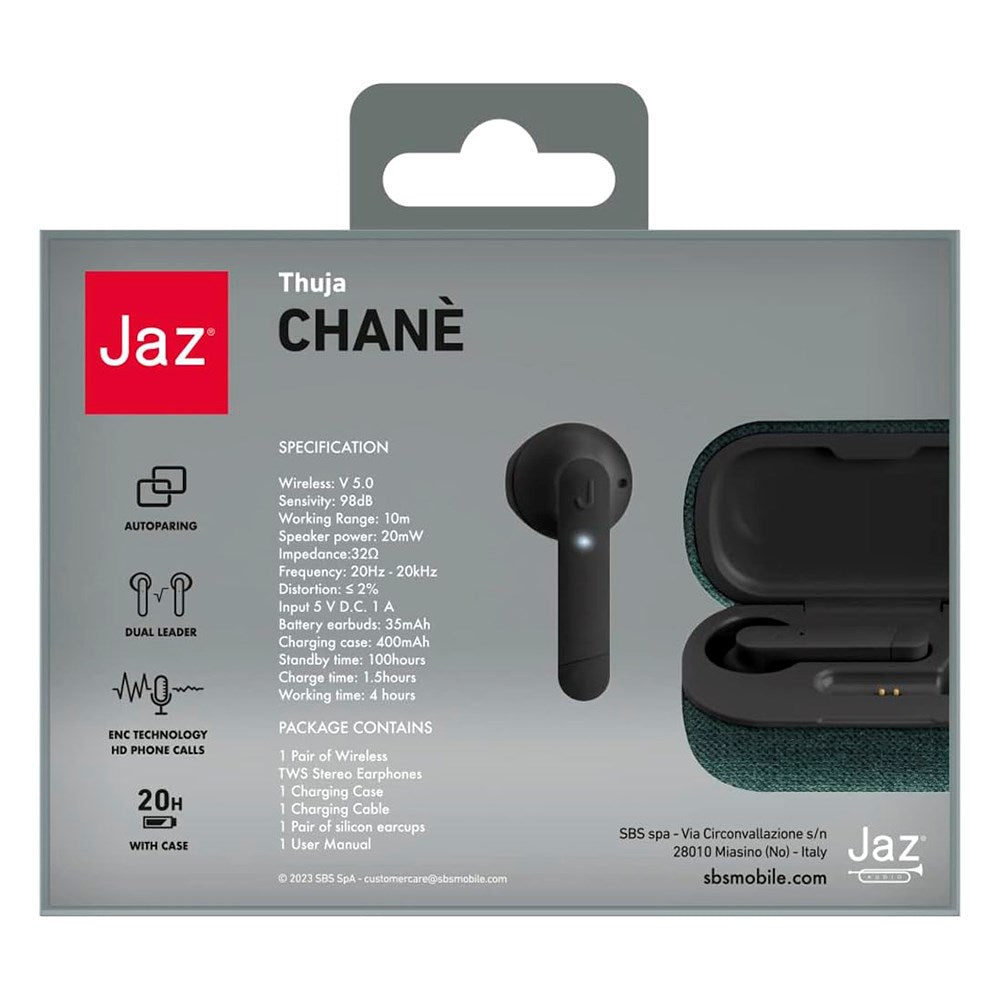 Jaz Chané True Wireless Bluetooth In-Ear Høretelefoner - Grøn Stof