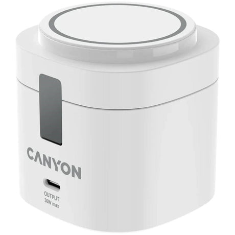 Canyon 15W Qi2 2-i-1 Trådløs Oplader - MagSafe Kompatibel - Hvid