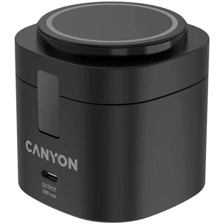 Canyon 15W Qi2 2-i-1 Trådløs Oplader - MagSafe Kompatibel - Sort