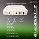 4smarts 7-in-1 PD & PPS 100W Charging Station m. Trådløs Opladning - Hvid