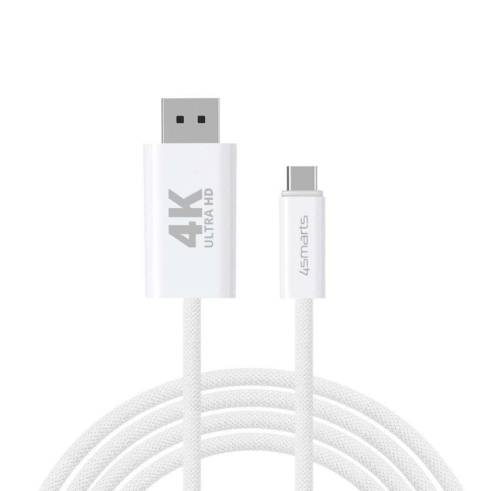 4smarts 2m USB-C til DisplayPort Kabel - Hvid