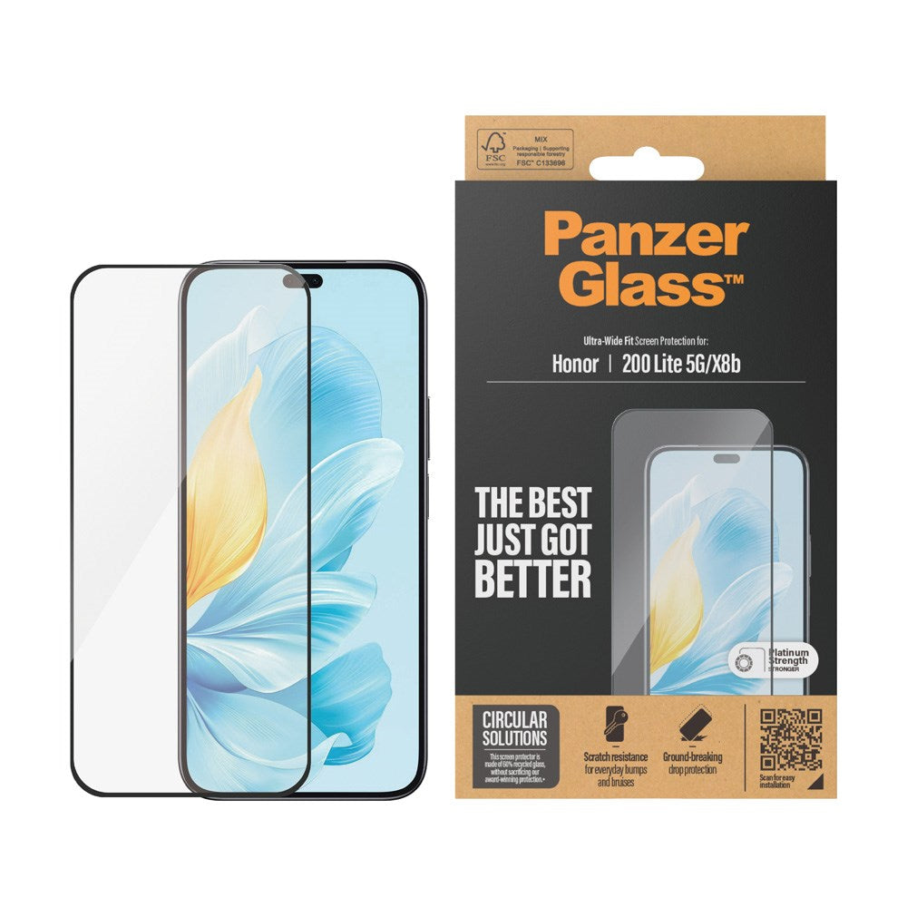 PanzerGlass Ultra-Wide Fit Skærmbeskyttelsesglas - Honor 200 Lite / X8b - Gennemsigtig