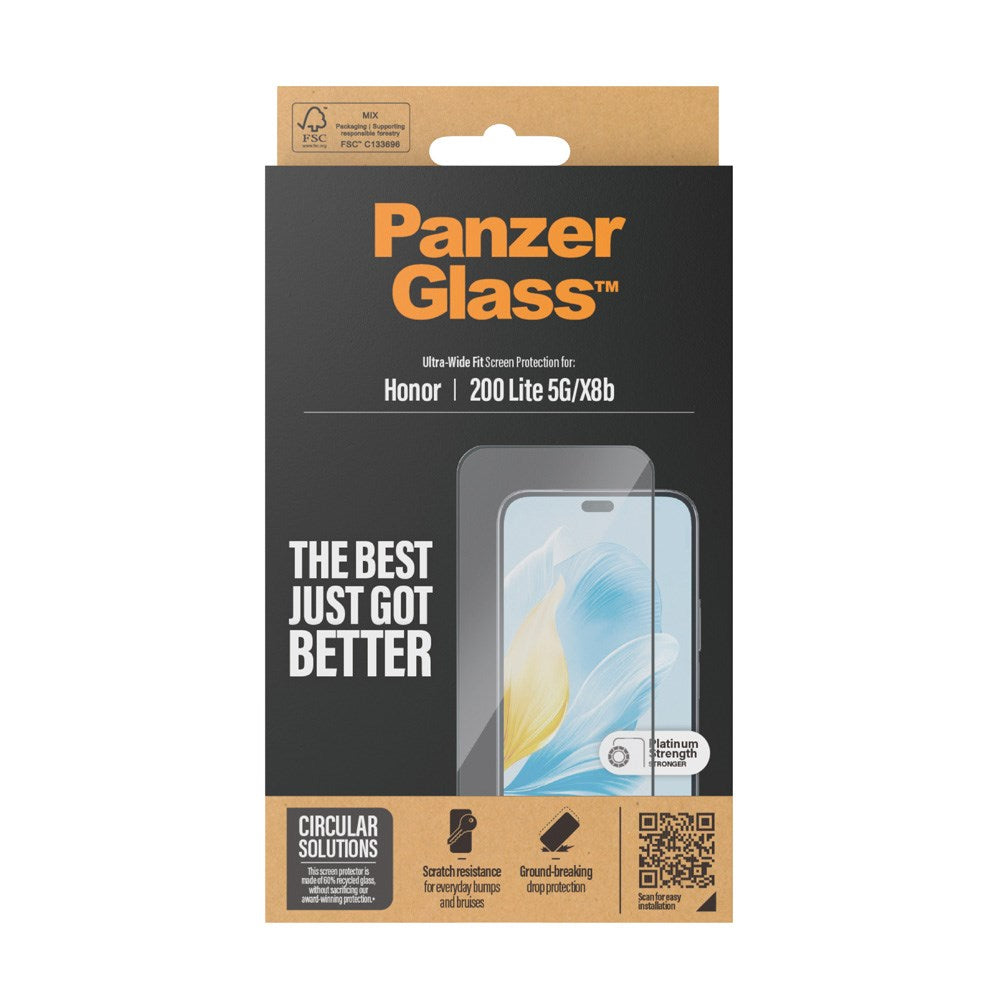PanzerGlass Ultra-Wide Fit Skærmbeskyttelsesglas - Honor 200 Lite / X8b - Gennemsigtig