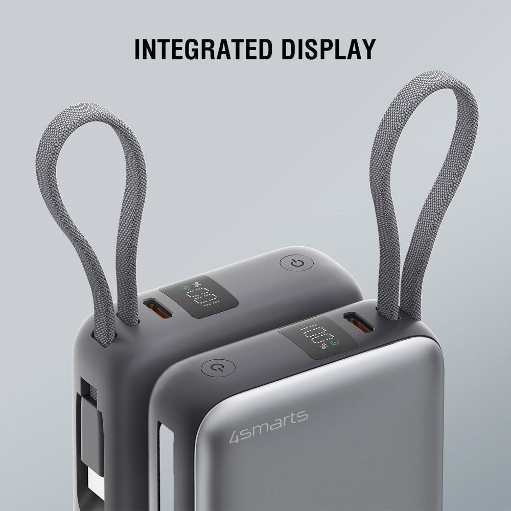 4smarts Pocket Dual Cord 22.5W PowerBank - 10.000 mAh - Space Grey