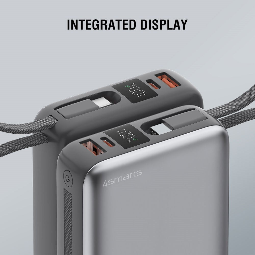 4smarts Pocket Dual Cord 22.5W PowerBank - 20.000 mAh - Space Grey