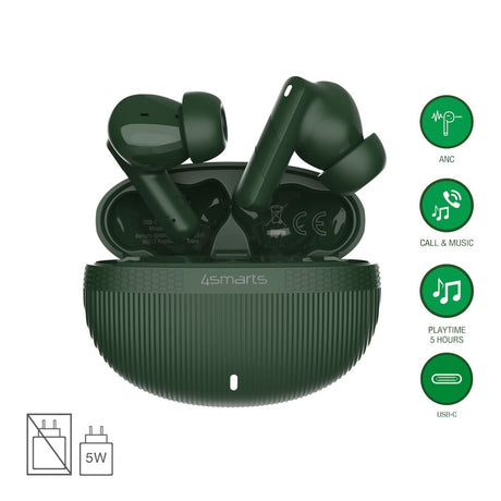 4smarts True Wireless In-Ear SkyBuds Pro Headset m. Aktiv Støjreduktion - Grøn