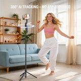 4smarts 360 AI Tripod Selfie Stick m. Ansigtssporing - Sort