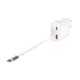 4smarts Vægoplader PD (Power Delivery) 65W Jojo m. USB-C / USB-A og USB-C Kabel - Hvid