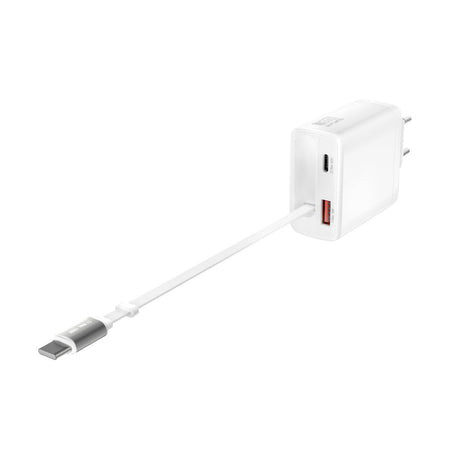 4smarts Vægoplader PD (Power Delivery) 65W Jojo m. USB-C / USB-A og USB-C Kabel - Hvid