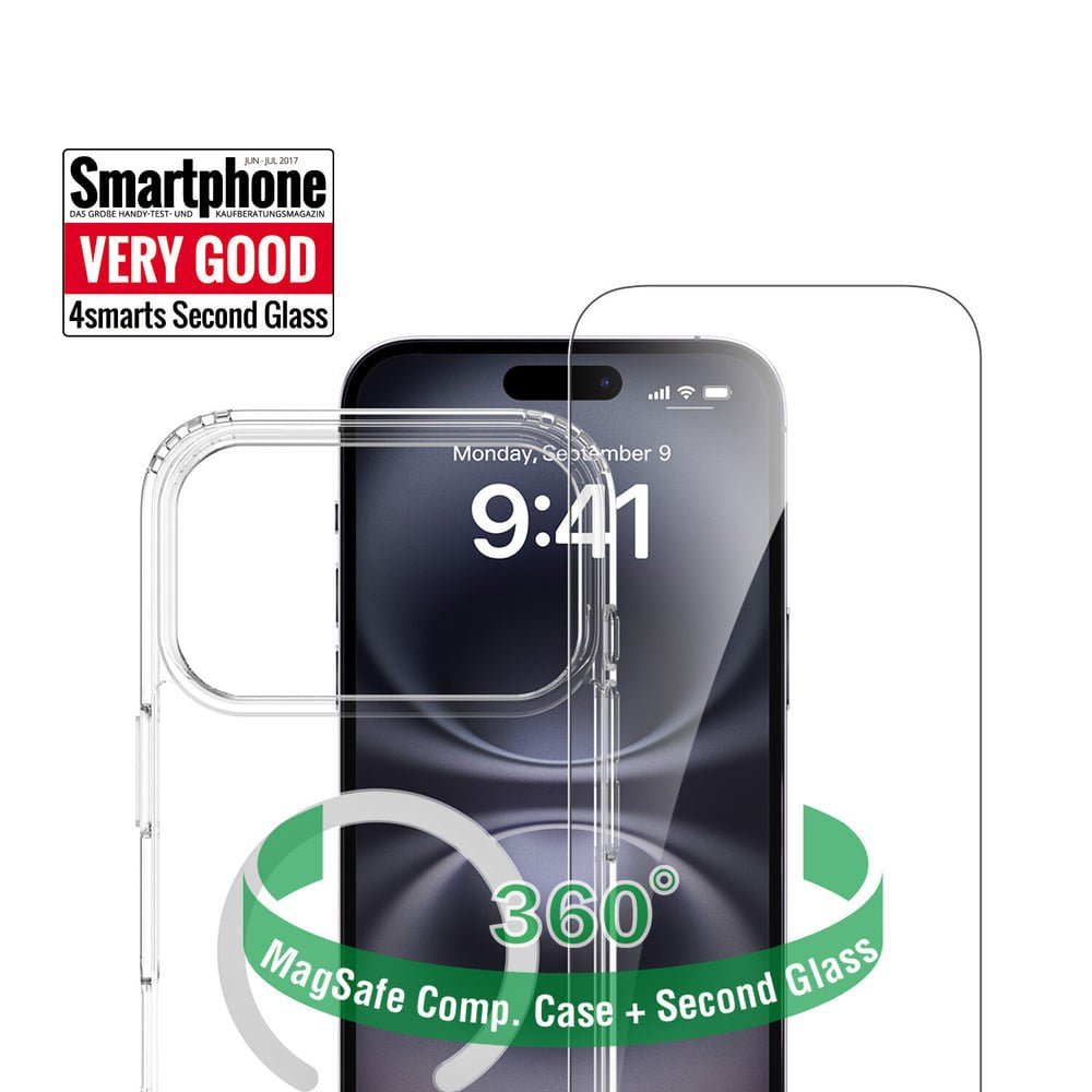 iPhone 18 Pro Max / 17 Pro Max 4Smarts 360° Protection Set m. Bagside Cover & Skærmbeskyttelse - MagSafe Kompatibel - Gennemsigtig