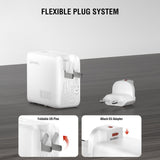4smarts 100W Vægoplader m. Display & Indbygget USB-C Kabel & 1 x USB-A & 1 x USB-C - Hvid