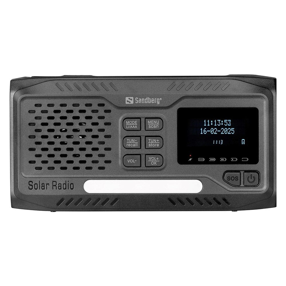 Sandberg Active Survivor Nødradio - 4500mAh Solcelle Powerbank - DAB / FM-Radio - Sort