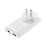 Sandberg 4-i-1 Rejse Vægoplader - 2x USB-C - 65W - EU / UK / AUS - Hvid