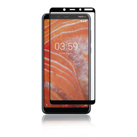 Nokia 3.1 Plus PANZER Premium Hærdet Glas Skærmbeskyttelse m. Sort Ramme - Full Fit