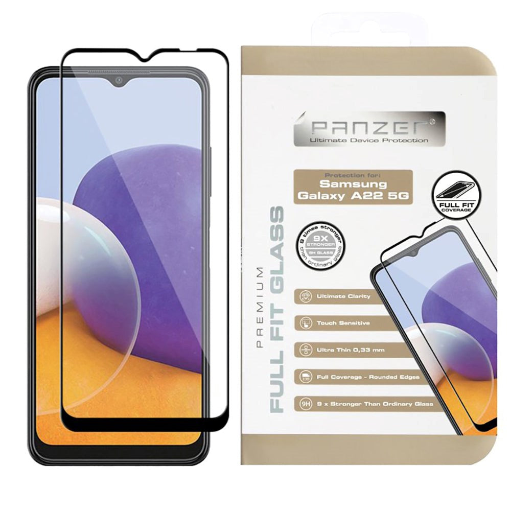 Samsung Galaxy A22 (5G) PANZER Premium Full-Fit Glass - Sort