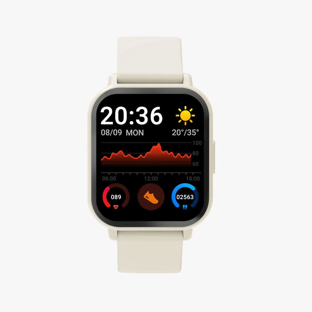 Denver SWC-176BE Bluetooth Smartwatch m. Søvn- og Fitnesstracker - Silikone Urrem - Beige