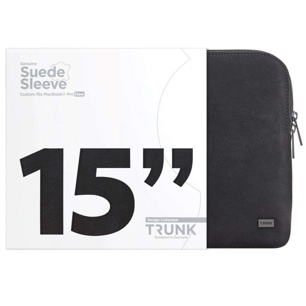 MacBook 15" Trunk Suede Sleeve - Sort