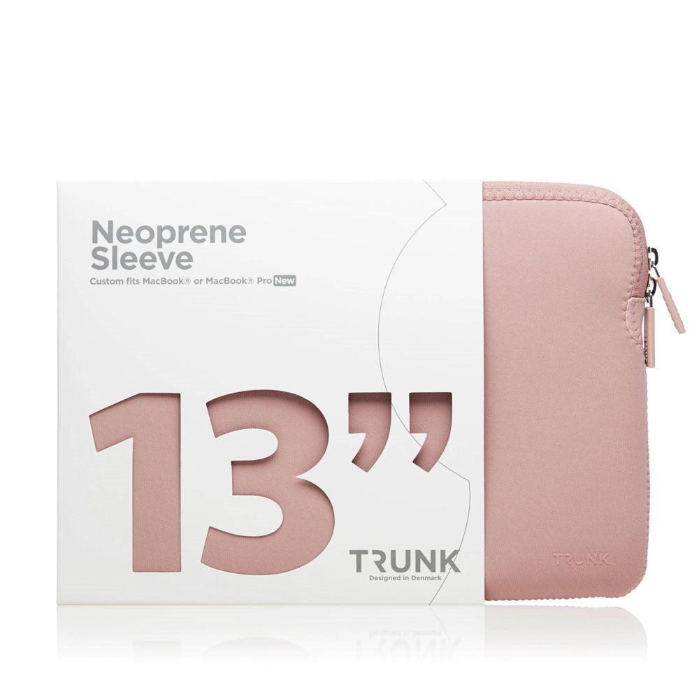 Trunk Neopren Sleeve Til MacBook & Laptop 13" (32 x 22,5 x 2 cm) - Warm Rose
