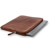 Trunk Ægte Læder Sleeve til Bærbar PC 13" (32 x 23 x 2 cm) - Brown