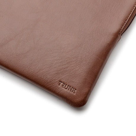 Trunk Ægte Læder Sleeve til Bærbar PC 13" (32 x 23 x 2 cm) - Brown