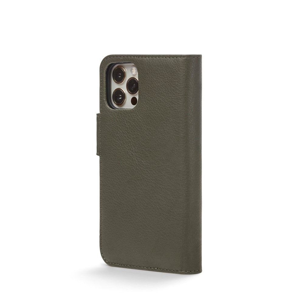 Trunk iPhone 12 Mini Ægte Læder Cover - 2-i-1 Design - Grøn