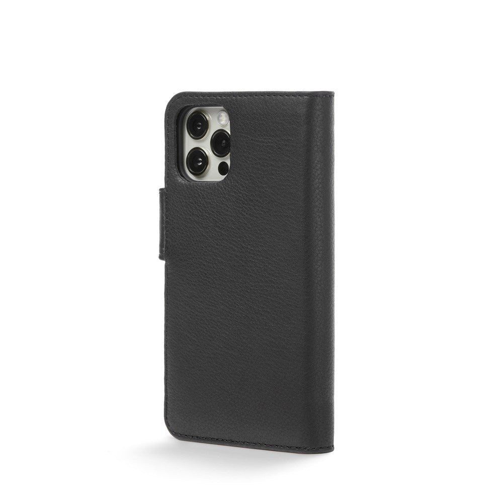 Trunk iPhone 12 Pro Max Ægte Læder Cover - 2-i-1 Design - Sort