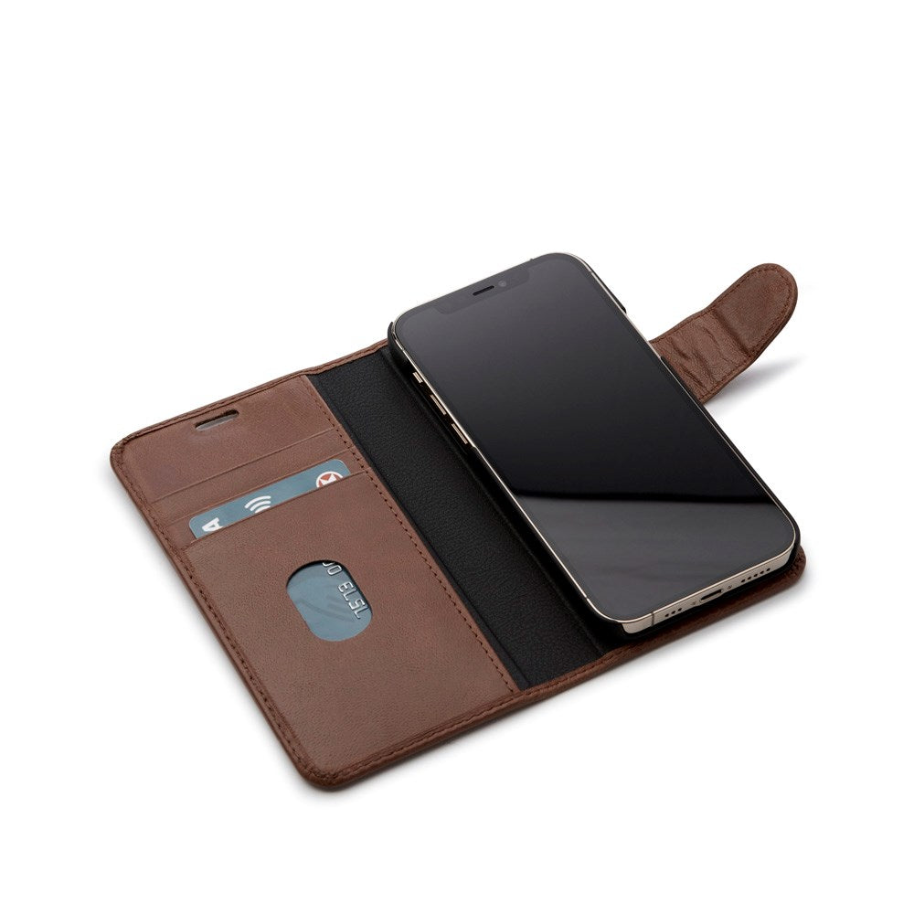 Trunk iPhone 12 Pro Max Ægte Læder Cover - 2-i-1 Design - Brun