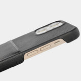 Trunk iPhone 13 Mini Ægte Læder Mobil Cover m. Kortlomme - Sort