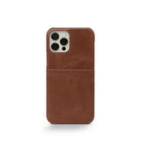 Trunk iPhone 13 Ægte Læder Mobil Cover m. Kortlomme - Brun