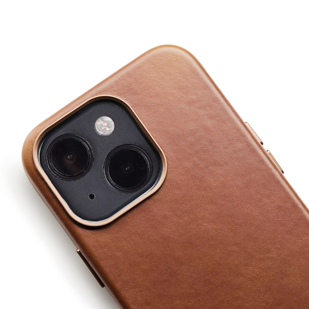 iPhone 13 Trunk Ægte Læder Bagside Cover - Brun