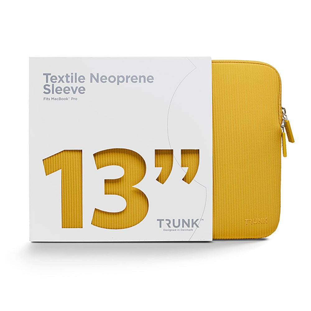 Trunk Neopren Sleeve Til MacBook & Laptop 13" m. Riflet Design (32 x 22,5 x 2 cm) - Sunflower