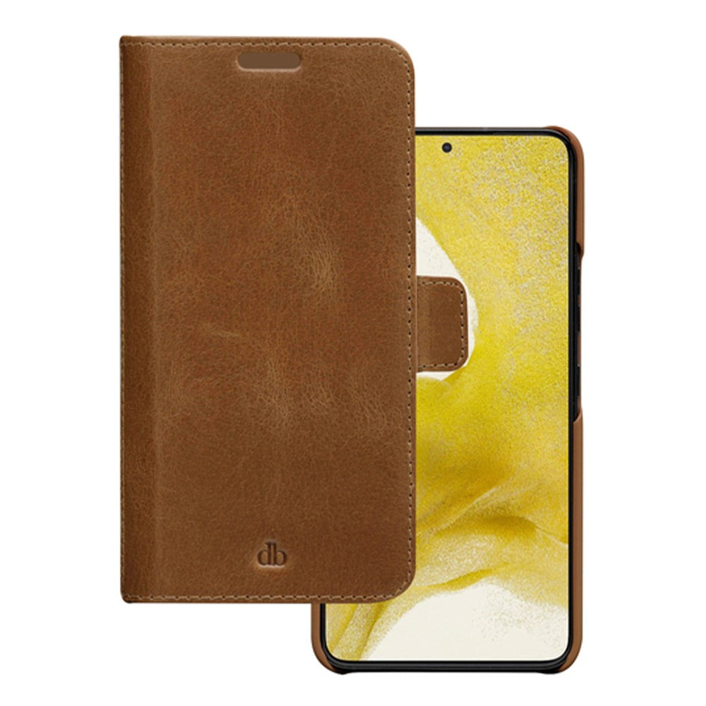 Samsung Galaxy S22+ (Plus) dbramante1928 Lynge Ægte Læder Magnet Flip Cover - Tan