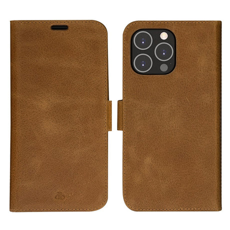 iPhone 14 Pro Max dbramante1928 Lynge Ægte Læder Magnet Flip Cover - Tan