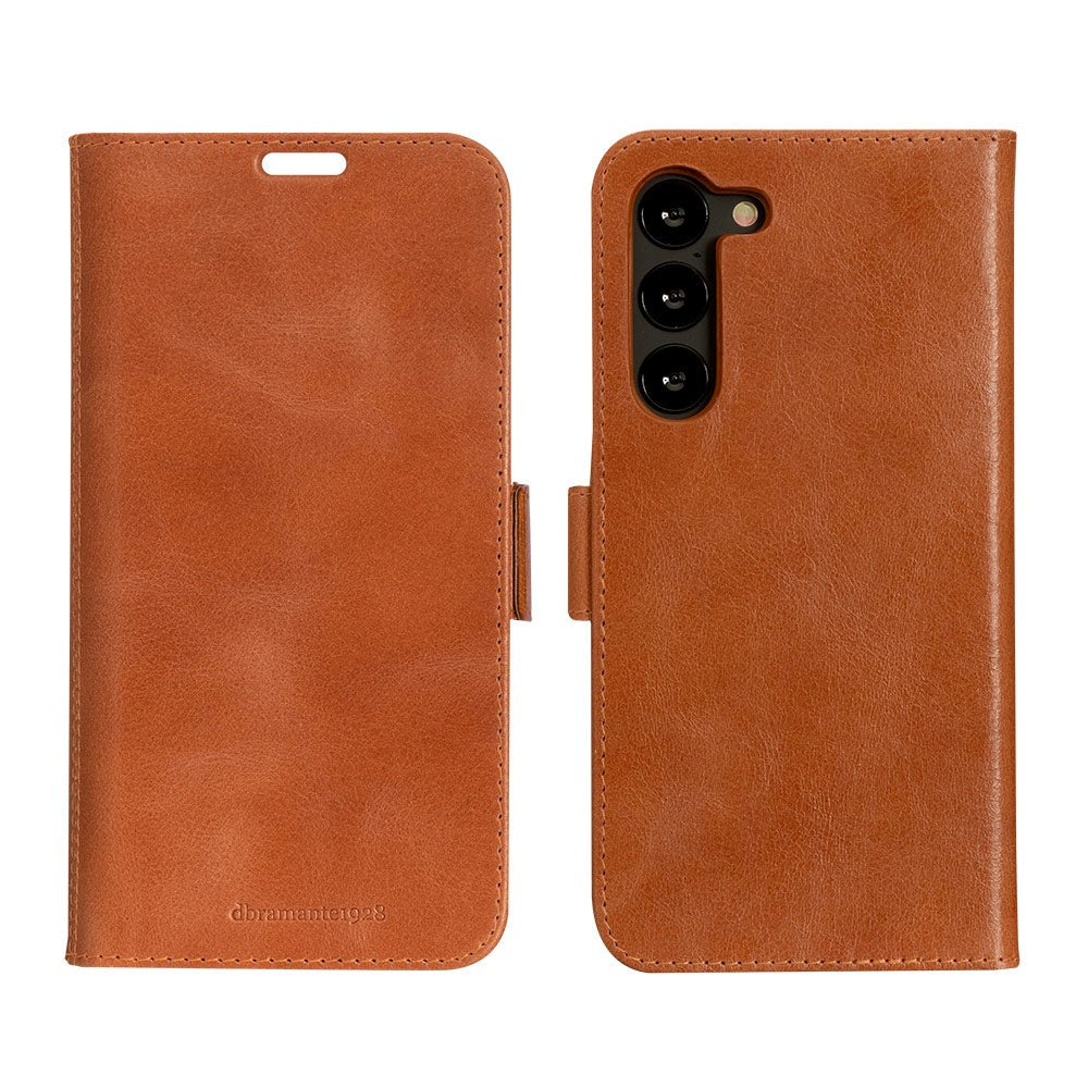 Samsung Galaxy S23+ (Plus) dbramante1928 Lynge Ægte Læder Magnet Flip Cover - Tan