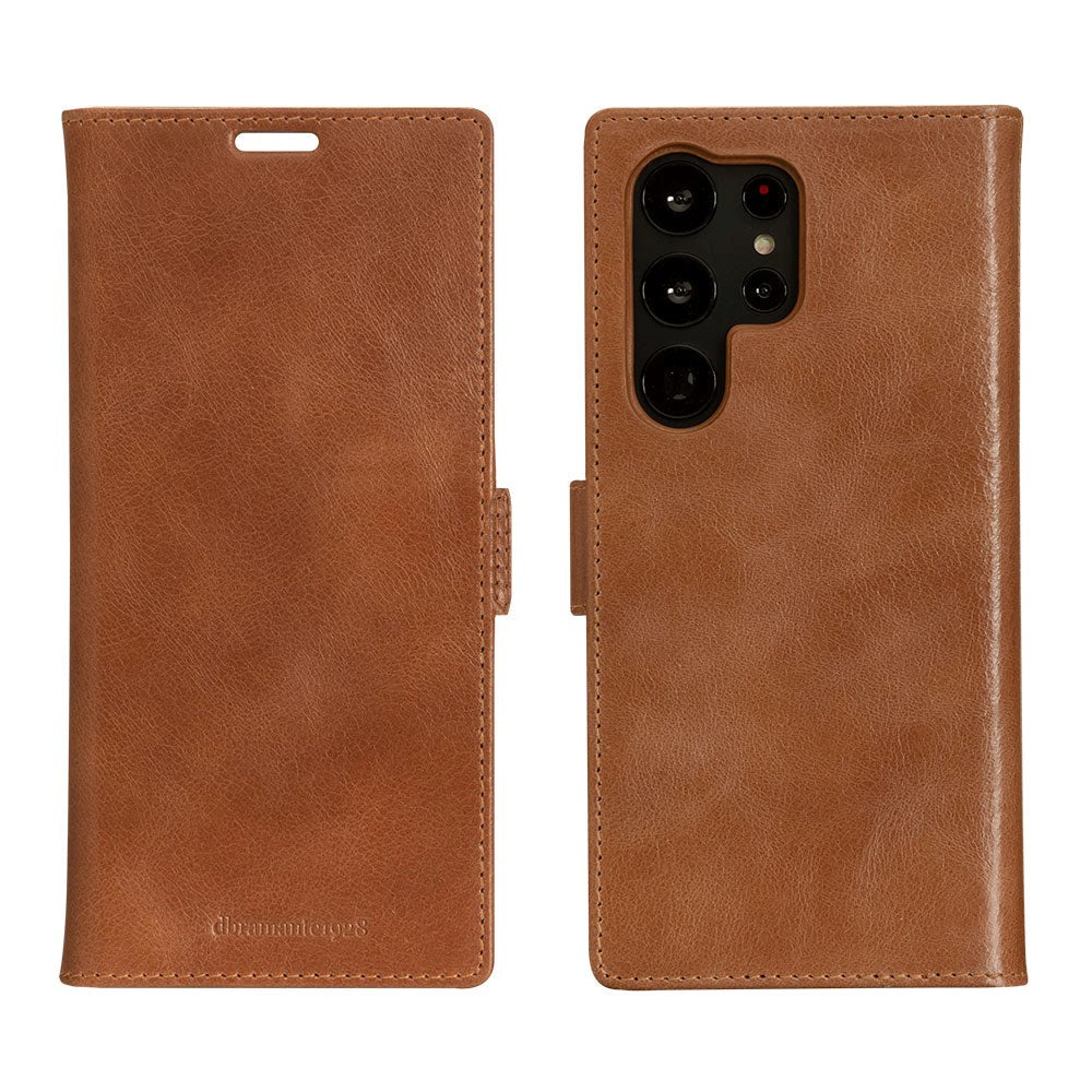Samsung Galaxy S23 Ultra dbramante1928 Lynge Ægte Læder Magnet Flip Cover - Tan