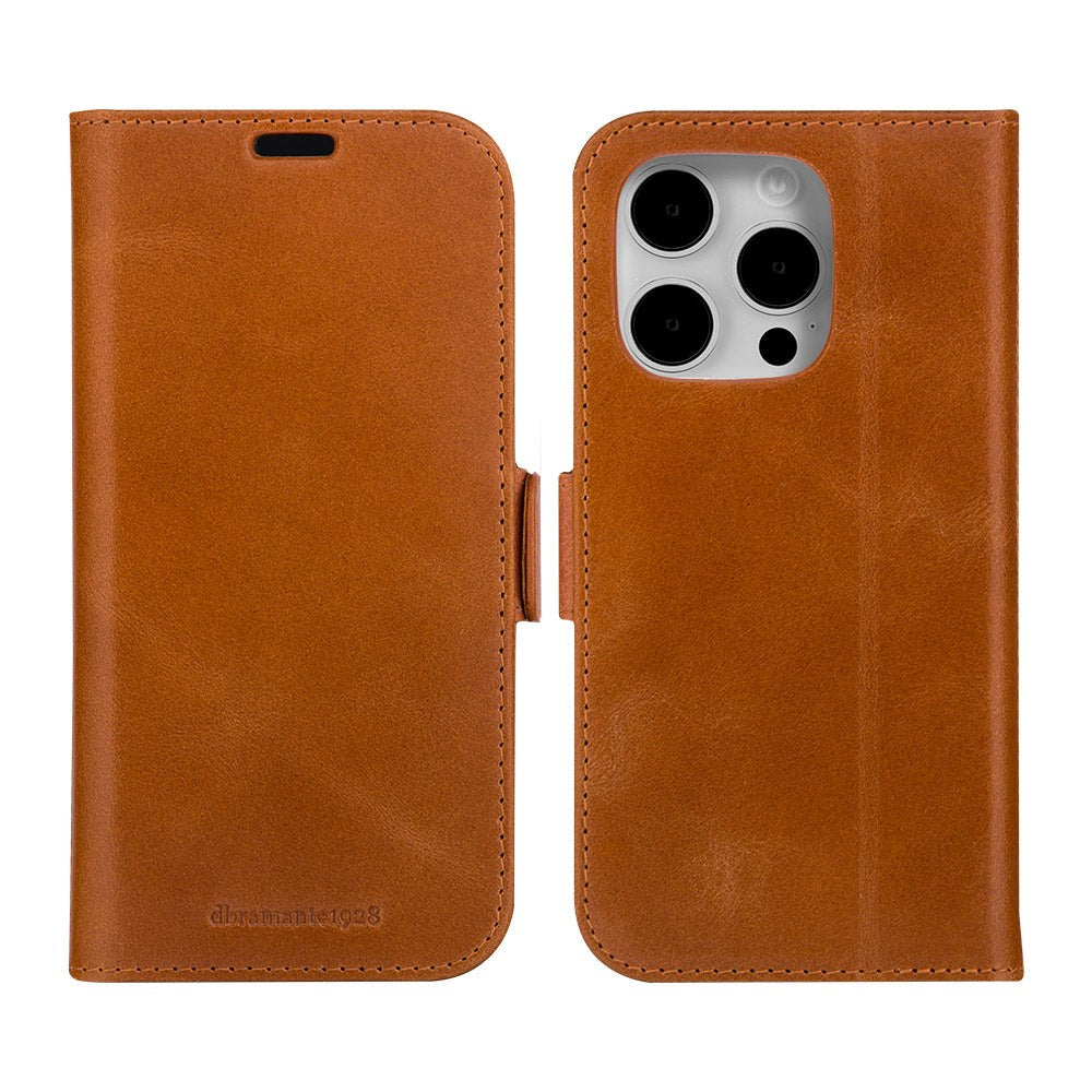 iPhone 15 Pro Max dbramante1928 Copenhagen Slim Ægte Læder Flip Cover m. Pung - Tan