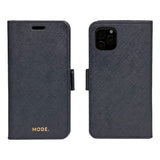 iPhone 11 Pro Max - dbramante1928 New York 2-i-1 Ægte Læder Flip Cover - Night Black