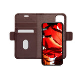 iPhone 12 Mini - dbramante1928 New York 2-i-1 Ægte Læder Flip Cover - Dark Chocolate