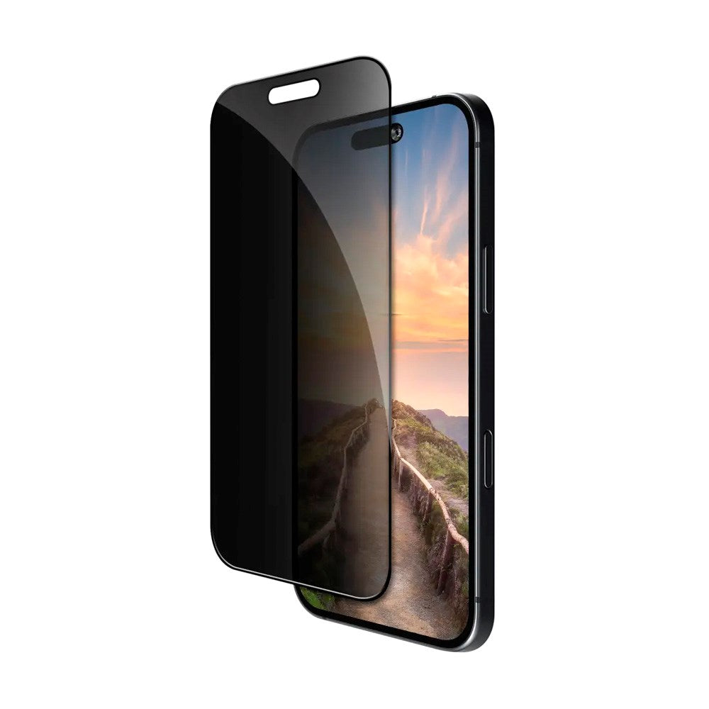 iPhone 17 Pro Max dbramante1928 Eco-Shield Privacy Skærmbeskyttelse m. Installationsramme - Sort Kant