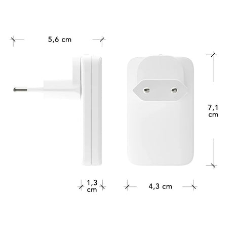 Slim Vægoplader - dbramante1928 - 1x USB-C 20W & 1x USB-A 18W - Hvid