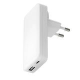 Slim Vægoplader - dbramante1928 - 1x USB-C 65W & 1x USB-A 30W - Hvid