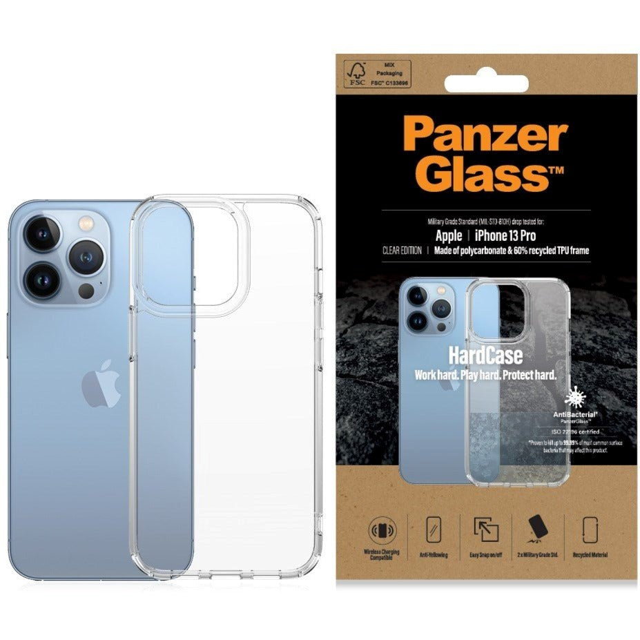 iPhone 13 Pro Bagside Cover PanzerGlass HardCase Antibakteriel Case - Gennemsigtig