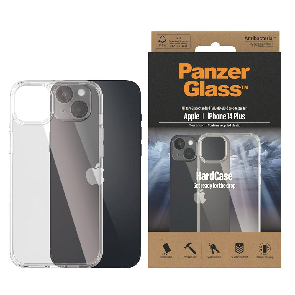 iPhone 14 Plus Bagside Cover PanzerGlass HardCase Antibakteriel - Gennemsigtig