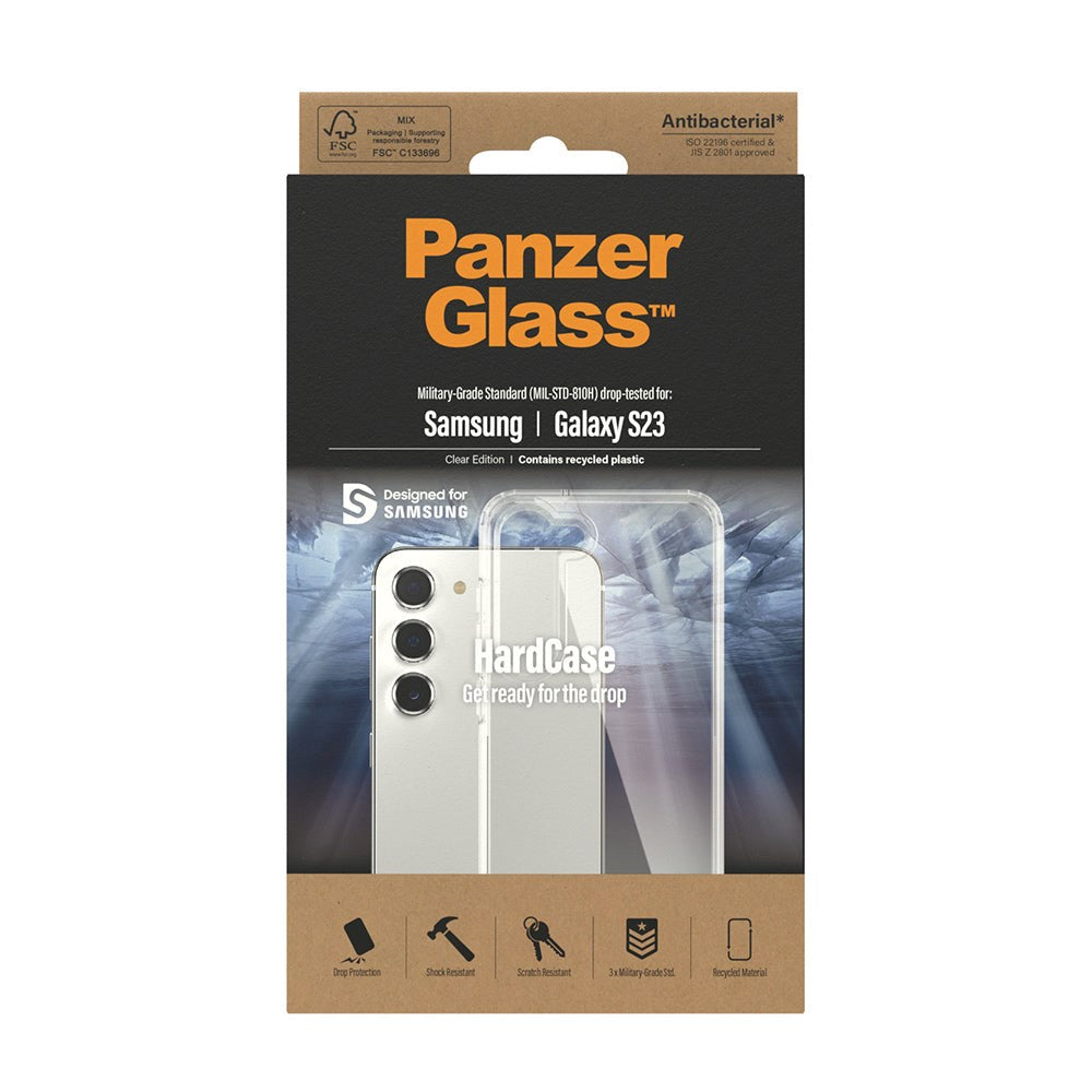 Samsung Galaxy S23 Bagside Cover PanzerGlass HardCase Antibakteriel - Gennemsigtig