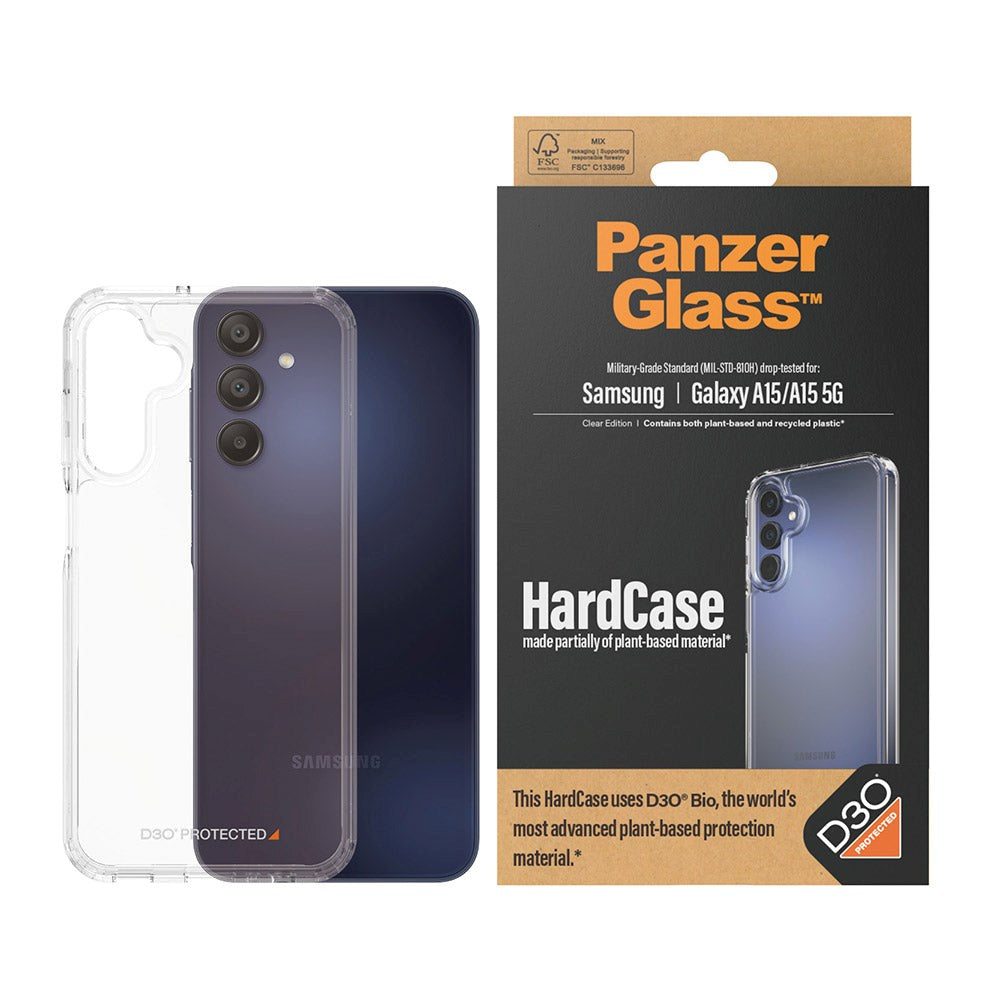 Samsung Galaxy A15 / A15 (5G) Bagside Cover PanzerGlass D3O Bio HardCase - Gennemsigtig