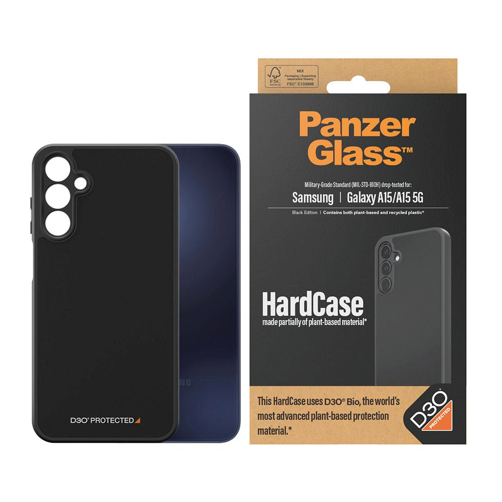 Samsung Galaxy A15 / A15 (5G) Bagside Cover PanzerGlass D3O Bio HardCase - Sort