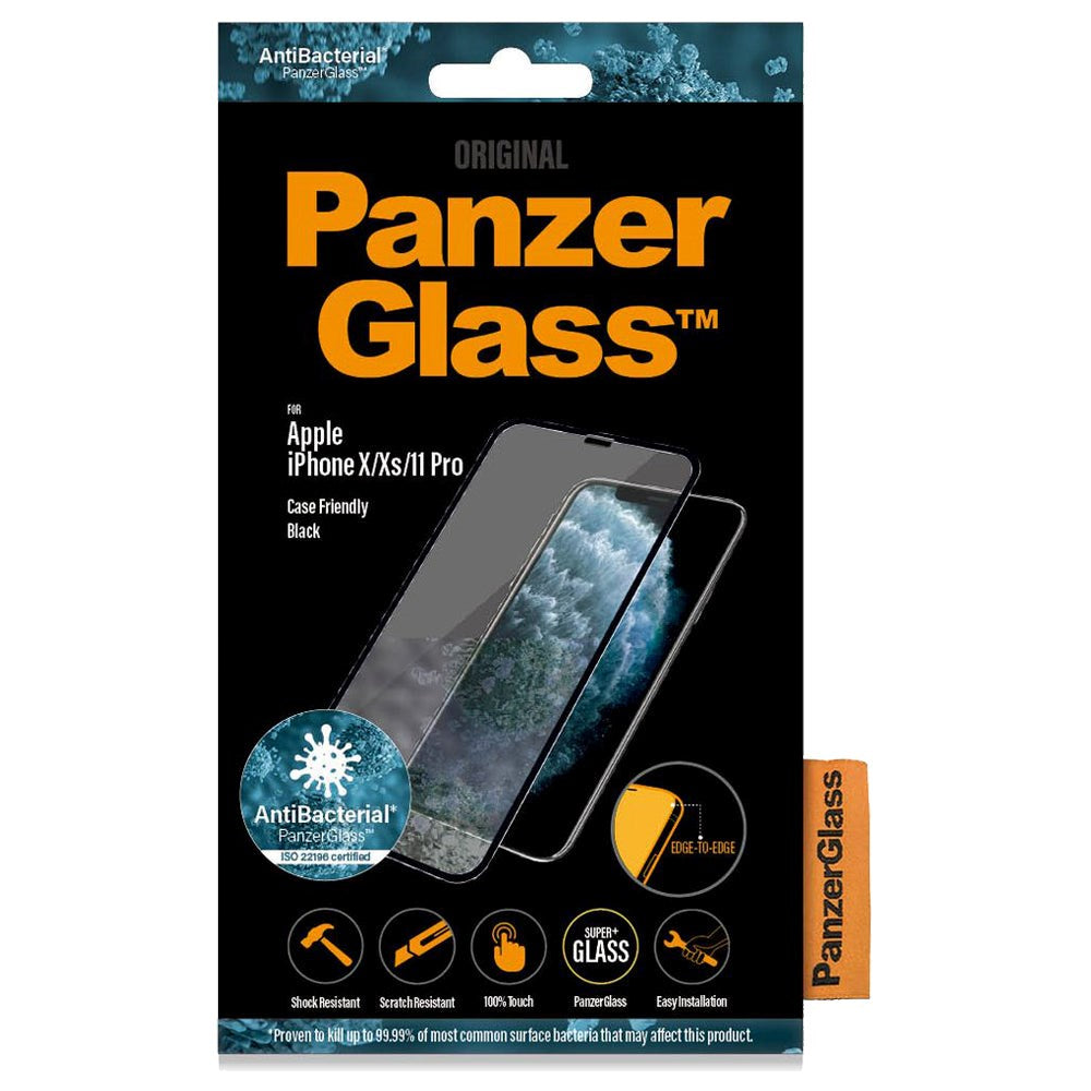 iPhone 11 Pro / Xs / X PanzerGlass Edge-To-Edge Skærmbeskyttelse - Case Friendly - Sort