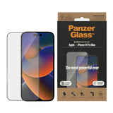 iPhone 14 Pro Max PanzerGlass AntiBacterial Ultra-Wide Fit Skærmbeskyttelsesglas - EasyAligner - Diamond Strength - Gennemsigtig / Sort Kant