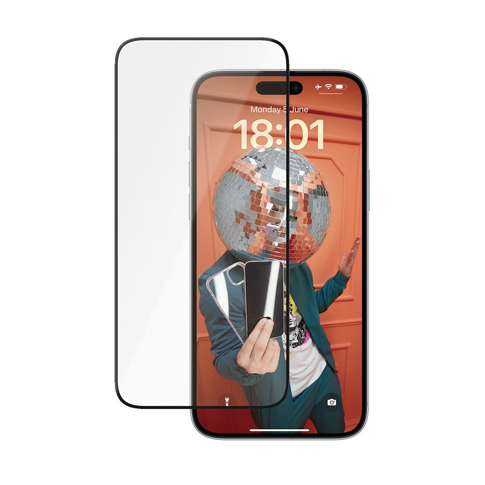 iPhone 15 Plus PanzerGlass Ultra Wide Fit Ceramic Beskyttelsesglas m. EasyAligner - Sort Kant